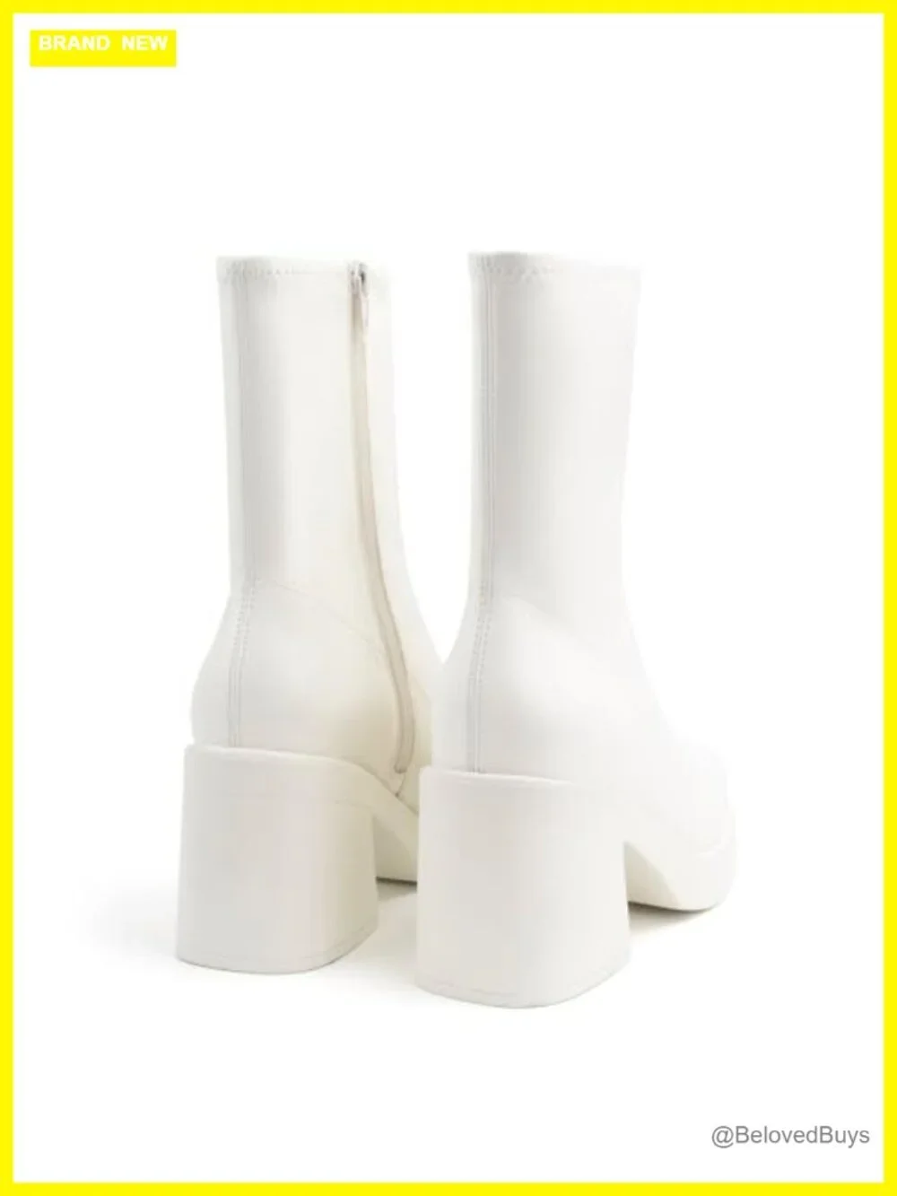 Women's Square Toe Stretch Mid Calf Boots Slouchy Platform Chunky Heel Suede